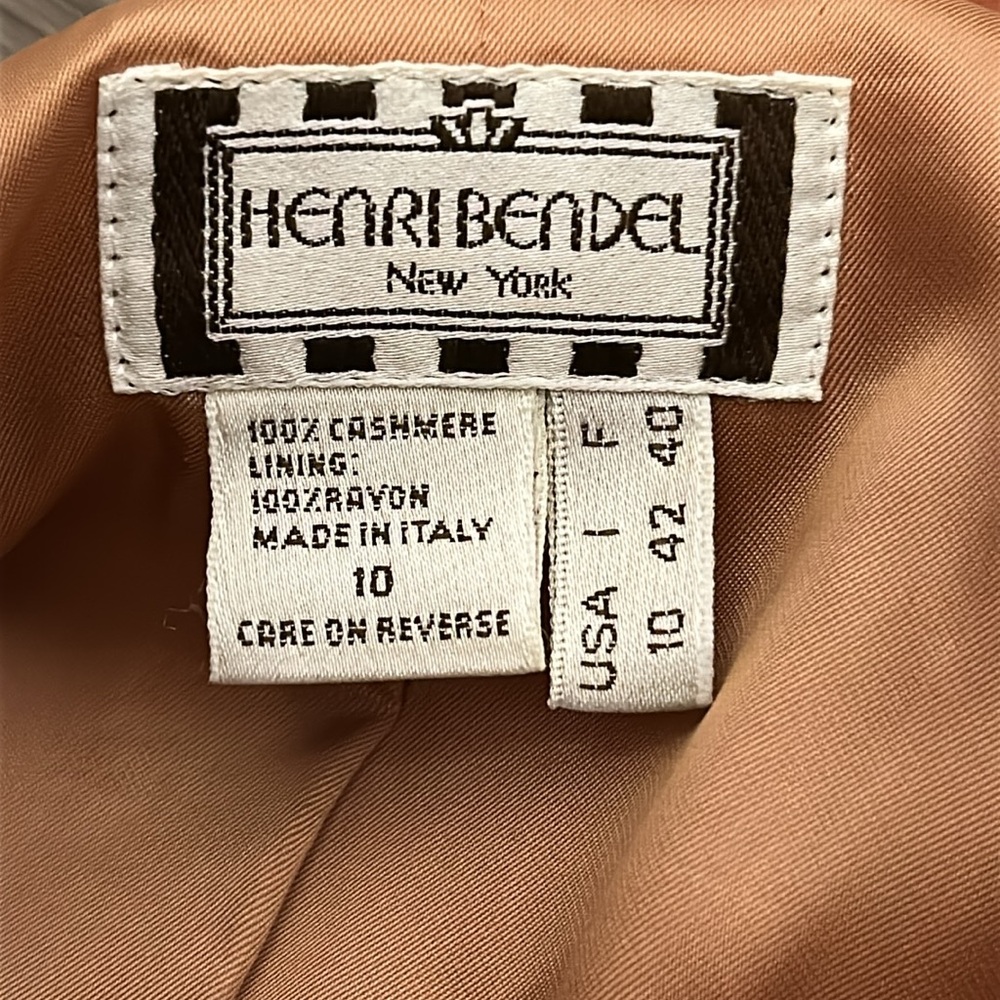 Women's cashmere coral pink Henri Bendel vintage blazer size 10 made in Italy - Picture 9 of 16
